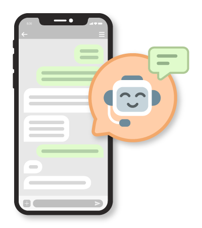 Celular conversando con un chatbot